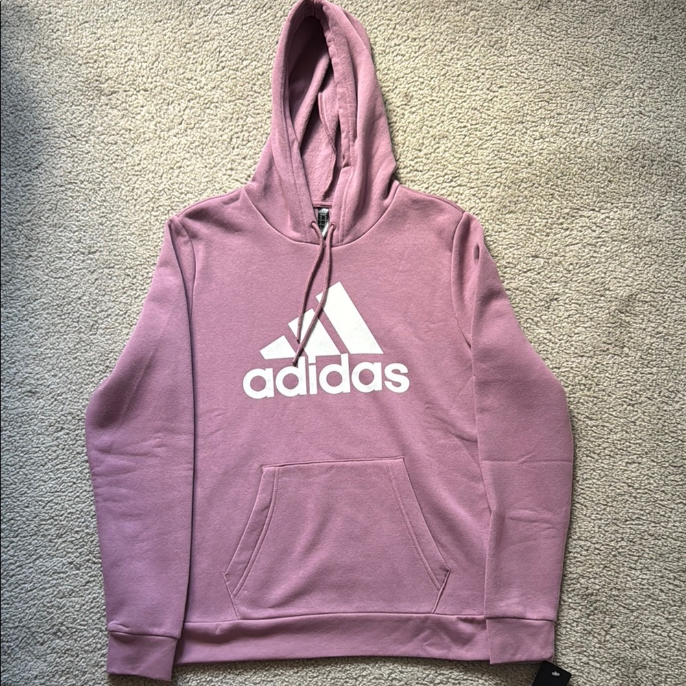 Adidas Pink Sweater with Trefoil Logo and Hood